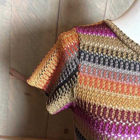 Nasty Gal striped Crochet maxi dress with short sleeves Size 10 - Picture 9 of 13